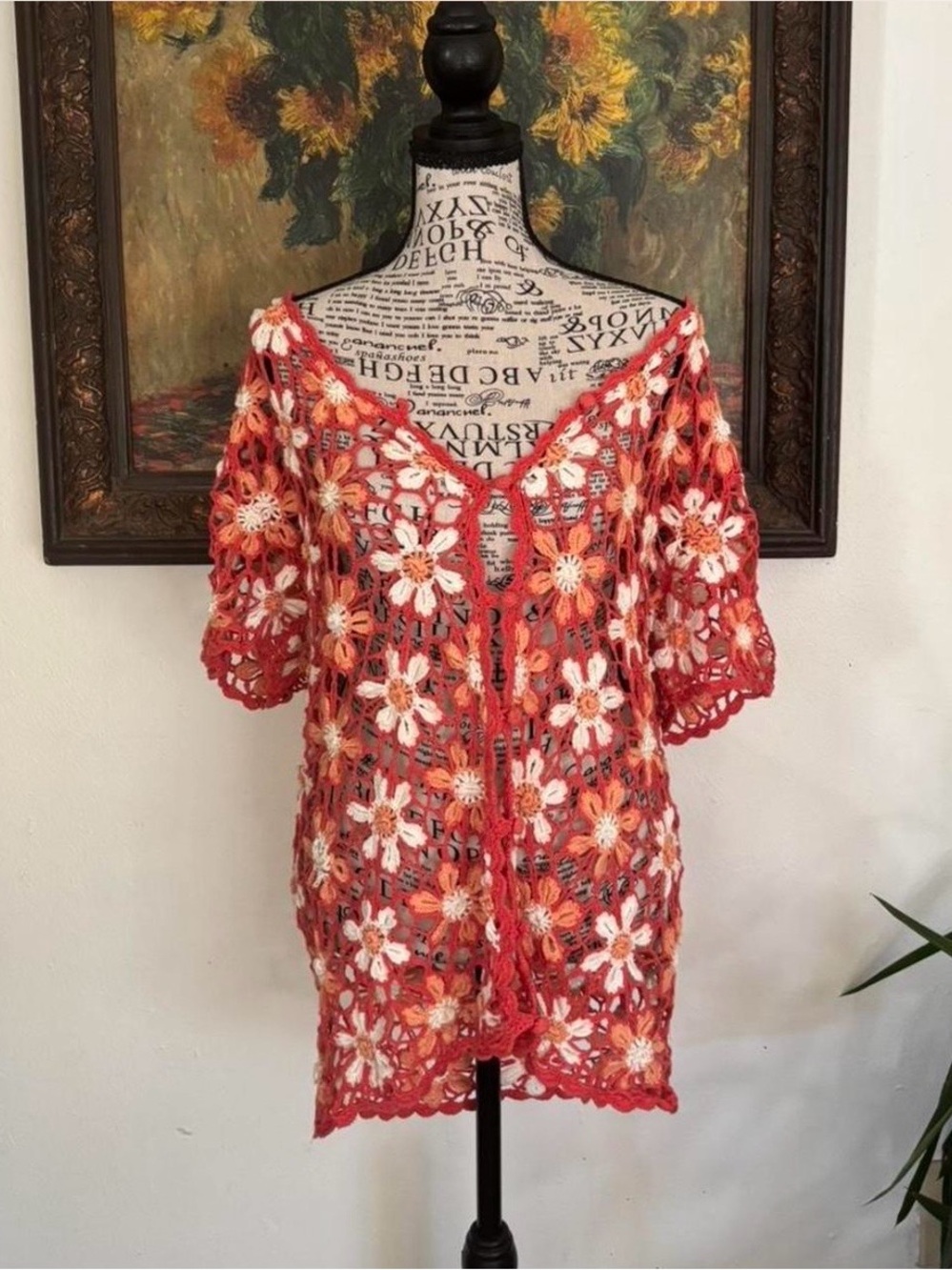 Crochet Daisy Flower Open cover up